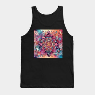 Psychedelic looking abstract illustration flowers Tank Top